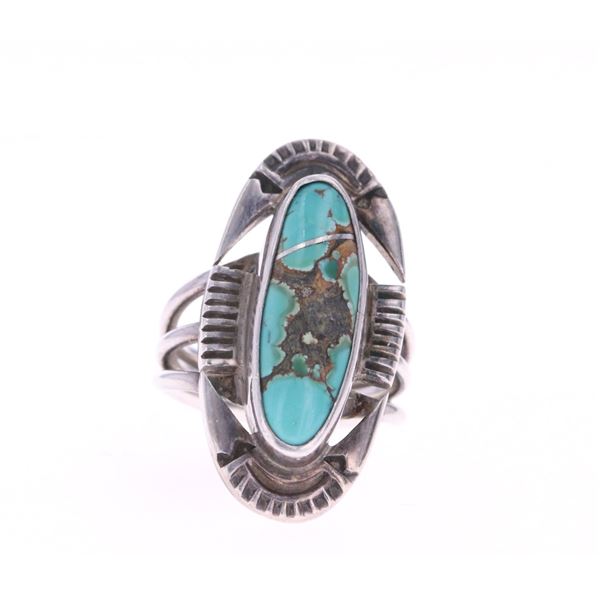 Navajo Sterling Silver Dry Creek Turquoise Ring