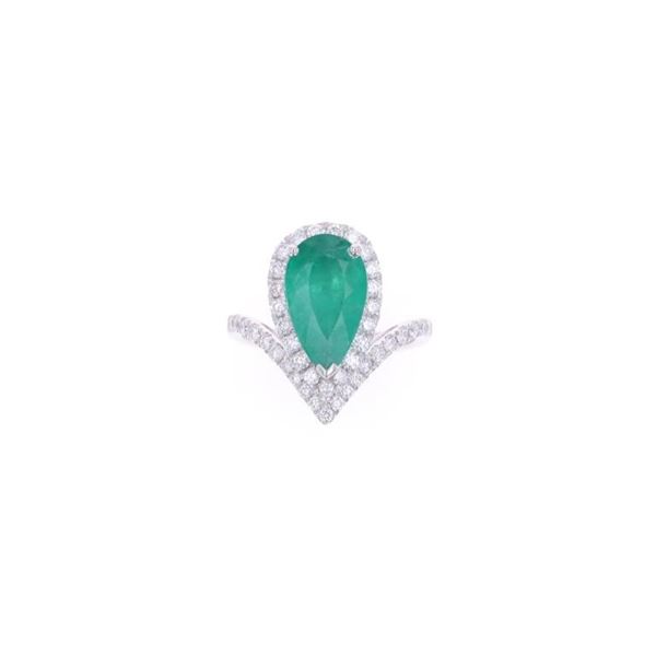 642GIA 3.03ct Emerald VS2 Diamond & Platinum Ring