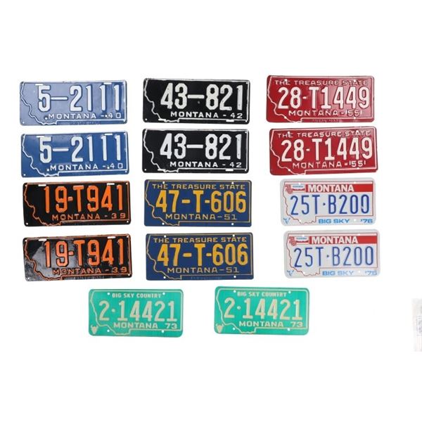 1939-1955 Montana Prison Made License Plate Sets-5
