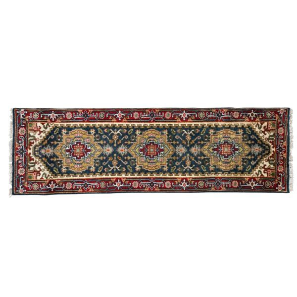 Heriz Serapi Persian Hand Knotted Wool Runner