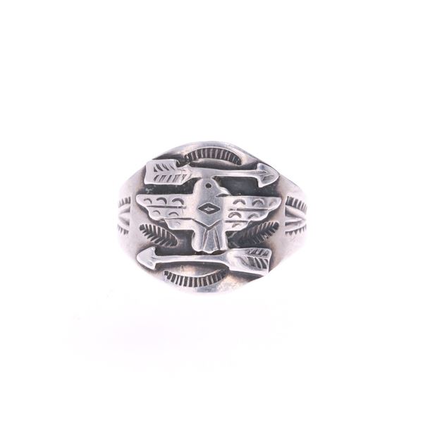 Fred Harvey Era Navajo Silver Thunderbird Ring