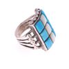 Image 2 : Navajo Sterling, Turquoise & Mother of Pearl Ring
