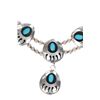 Image 4 : Navajo Bear Paw Shadowbox Turquoise Necklace