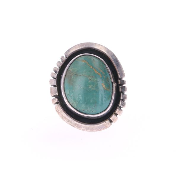 Navajo Sterling Silver Sonoran Gold Turquoise Ring