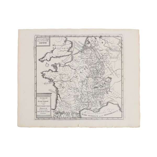 Ca. 1734 Roman Julis Civilis Dutch Map of Gaul