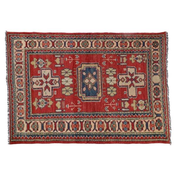Antique Caucus Kazak Afganhistan Knotted Rug
