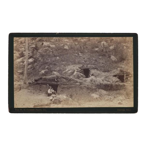 W.H. Jackson Photo of Colorado Dugout Cabin 1889