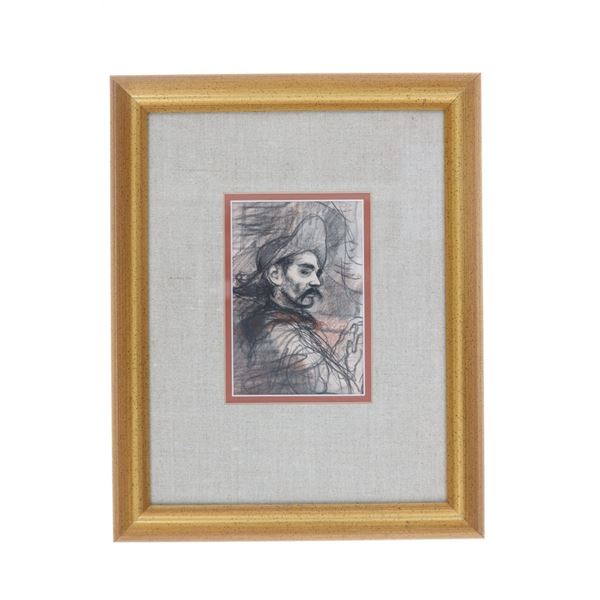 Original Charcoal Drawing, "Charcoal Bandit"