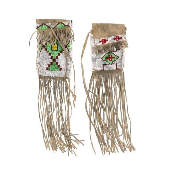 Sioux Beaded Hide Medicine Pouches