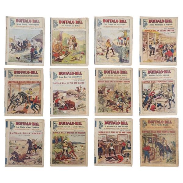Ca. 1900 Buffalo Bill French Pulp Magazines (12)