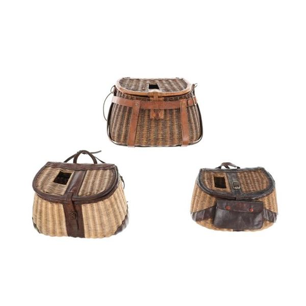 Ca. 1930-1950's Montana Fly Fishing Creel's (3)