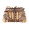 Image 1 : Split Willow & Leather Fishing Creel Early 20th C