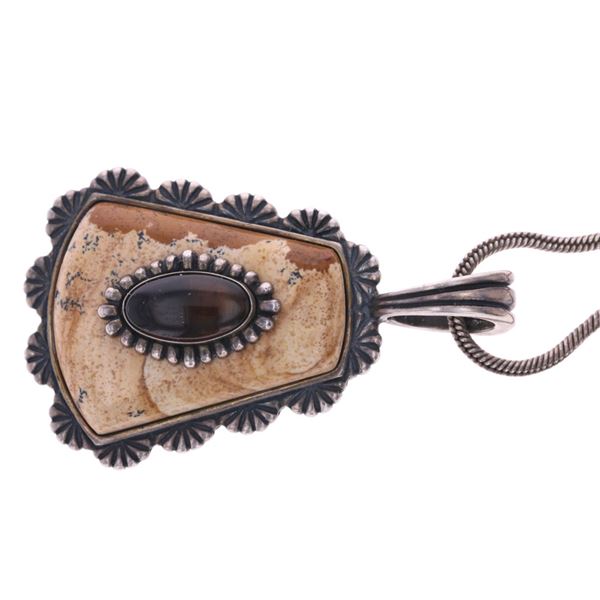 C. Pollack Sterling, Jasper & Tigers Eye Necklace