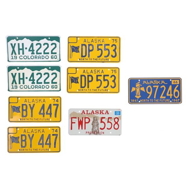 Alaska & Colorado License Plates 1966 - 1976