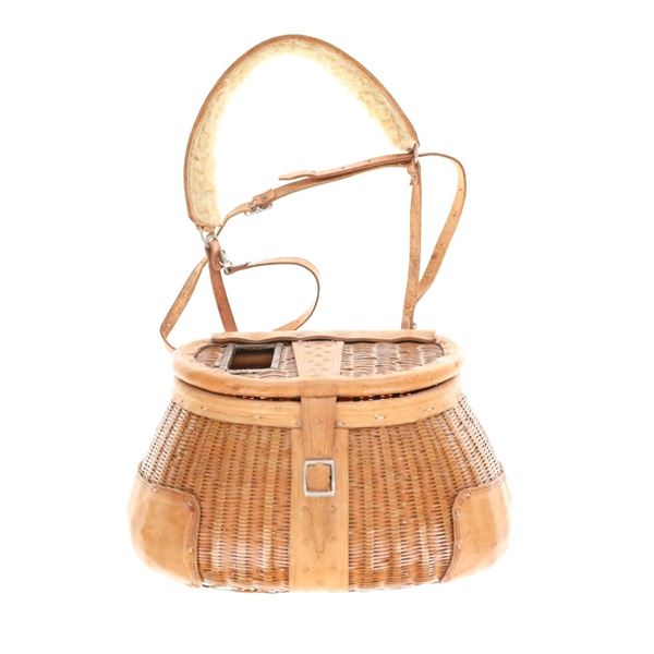 Turtle Trade Mark "Ilhan New" Fishing Creel 20th C