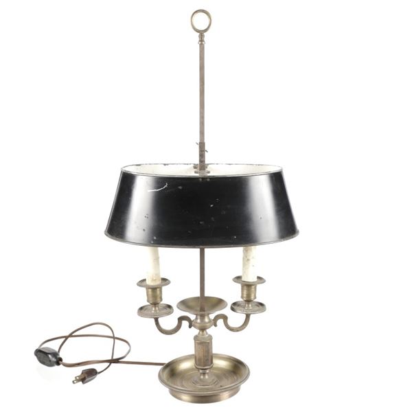 Antique French Empire Two Arm Bouillotte Lamp