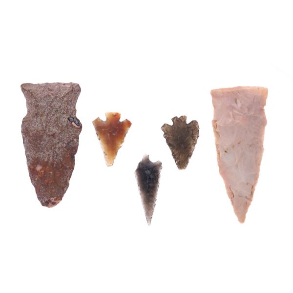 Archaic-Woodland Stem & Triangle Projectile Points