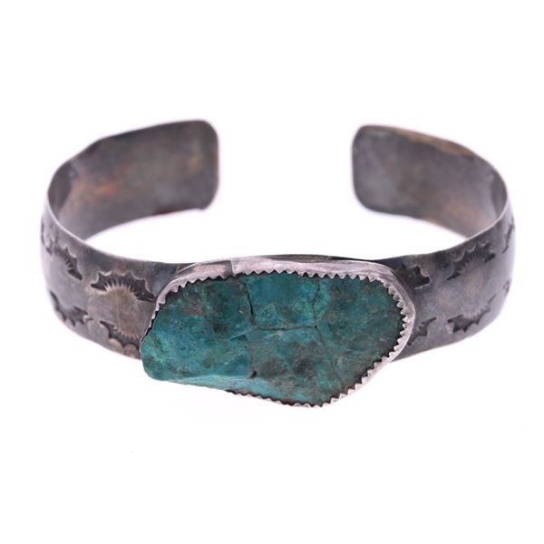 Fred Harvey Era Navajo Silver Turquoise Bracelet