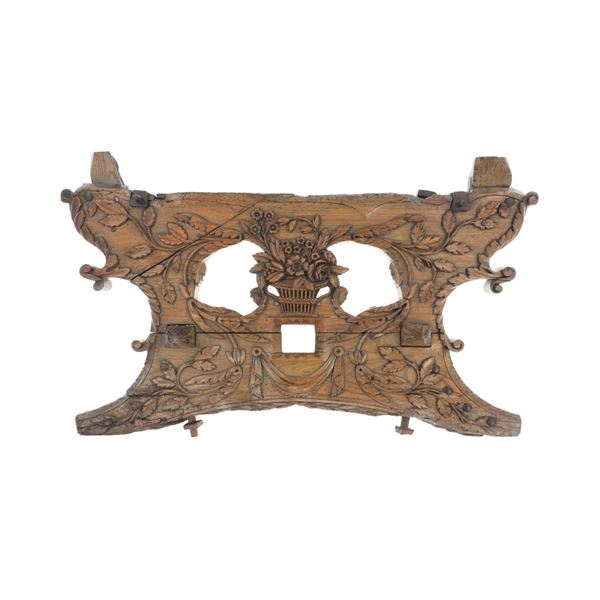 Ca. Early 19th C. Carved Black Forest Floral Panel