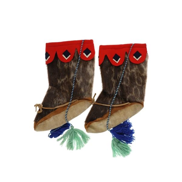 Ca. 1940-1950's Eskimo Seal Skin Mukluks