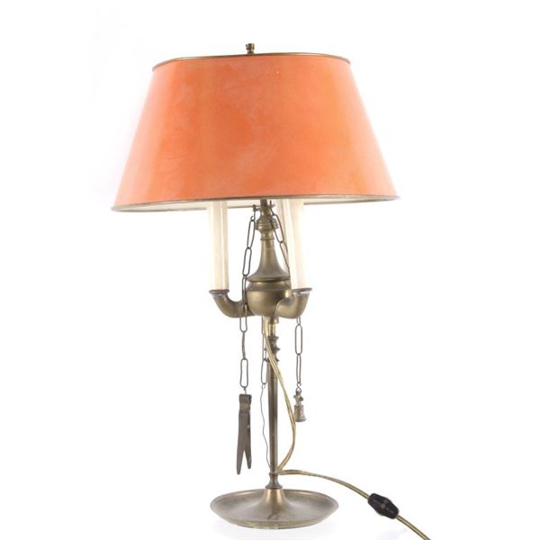 Antique French Empire Three Arm Bouillotte Lamp