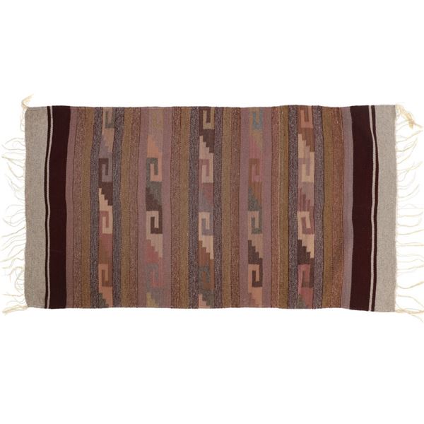 Oaxaca Zapotec Banded Royal Purple Rug ca. 1950s