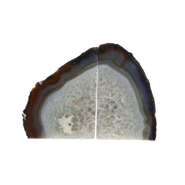 Beautifully Polished Geode Bookends 20th Century