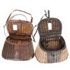 Image 2 : Tooled Leather & Split Willow Fishing Creels (2)