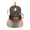 Image 4 : Tooled Leather & Split Willow Fishing Creels (2)