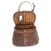 Image 6 : Tooled Leather & Split Willow Fishing Creels (2)