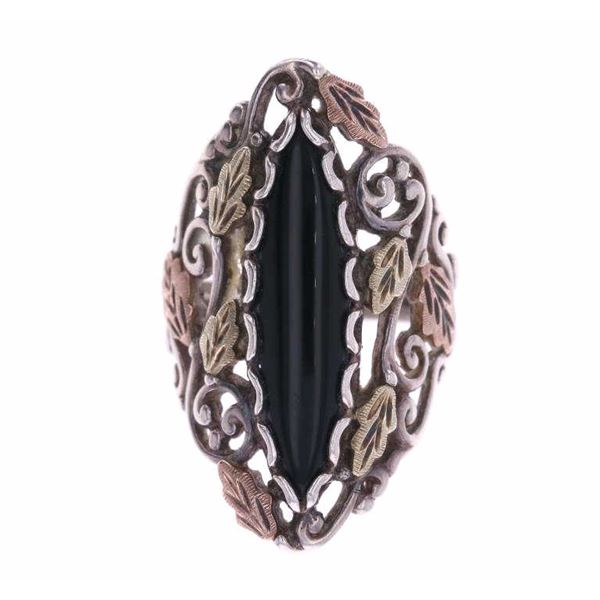 Black Hills Gold, Black Onyx & Sterling Ring