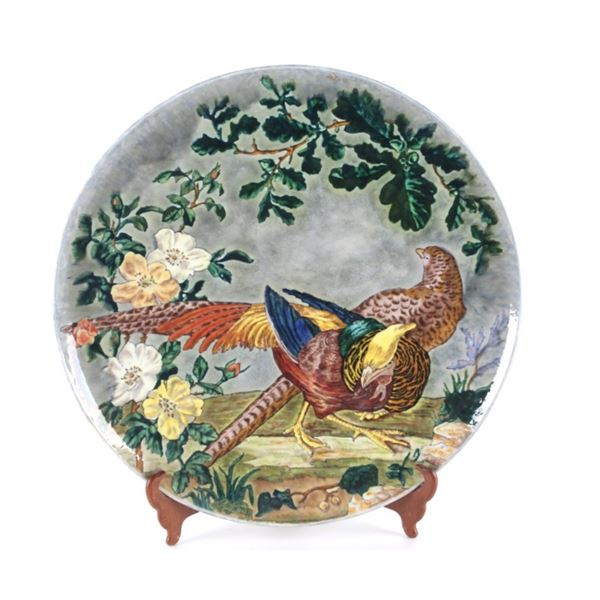 É. Diffloth (1856-1933) Glazed & Painted Platter