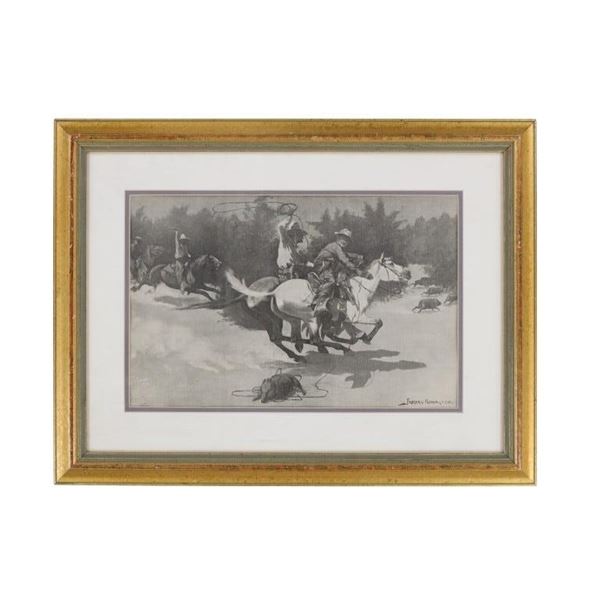 "Cowboys Roping Hogs in..." Frederic Remington