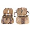 Image 2 : Unmarked Split Willow & Leather Fishing Creels (2)