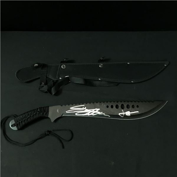 SYLVESTER STALLONE AND JASON STATHAM  SIGNED EXPENDABLES KNIFE KB COA