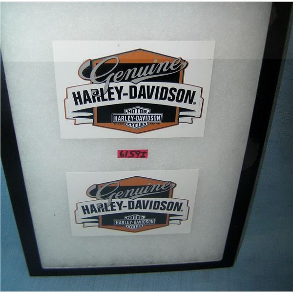 Pair of Harley Davidson advertising stickers