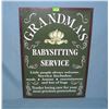Image 1 : Grandma's babysitting service metal sign