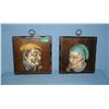 Image 1 : Pair of Lefton China sea captain wall plaques on a wood base