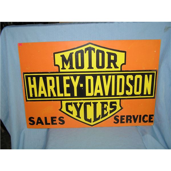 Harley Davidson motorcycle sales and service  retro style advertising sign