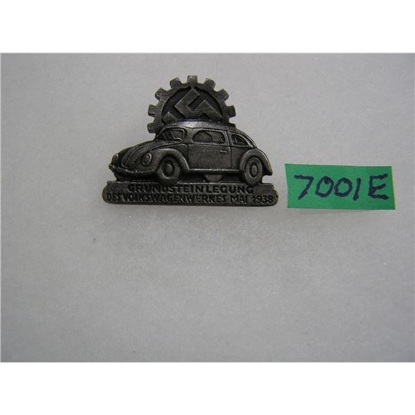 German Volkswagon factory worker's badge WWII retro style