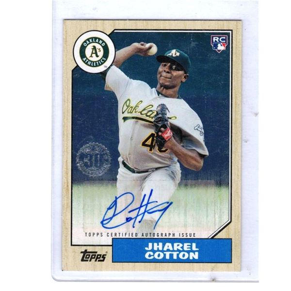 2017 Topps Series 1987 30th Anniversary Baseball Card Signed Jharel Cotton