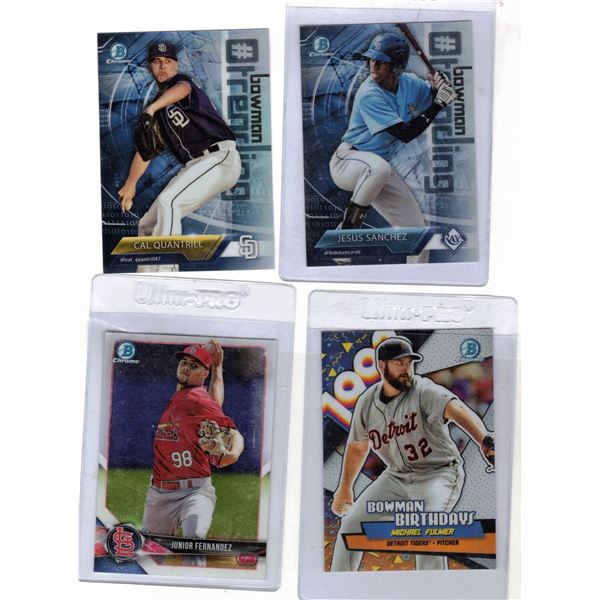 FOUR Bowman Baseball Cards