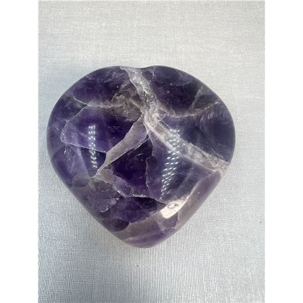 2.2 inch Amethyst Chevron Heart
