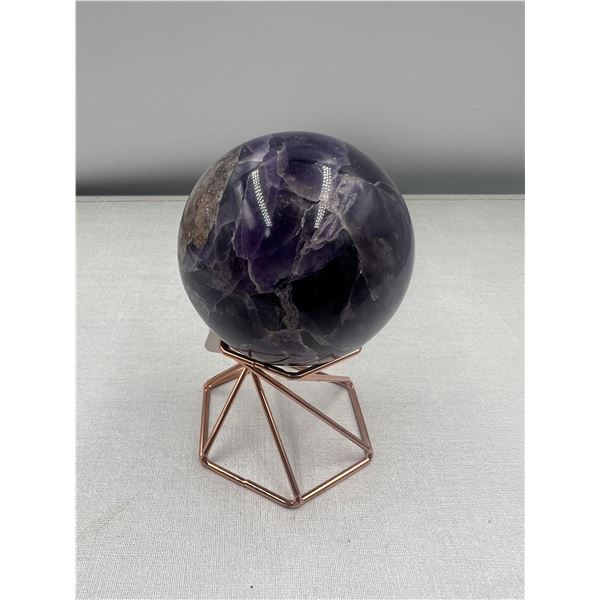 58MM Amethyst  Chevron Sphere on stand
