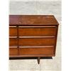 Image 2 : Satin Walnut 9 Drawer Lowboy Dresser Approx: 72 x 18 & 30"T