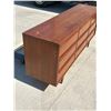 Image 5 : Satin Walnut 9 Drawer Lowboy Dresser Approx: 72 x 18 & 30"T