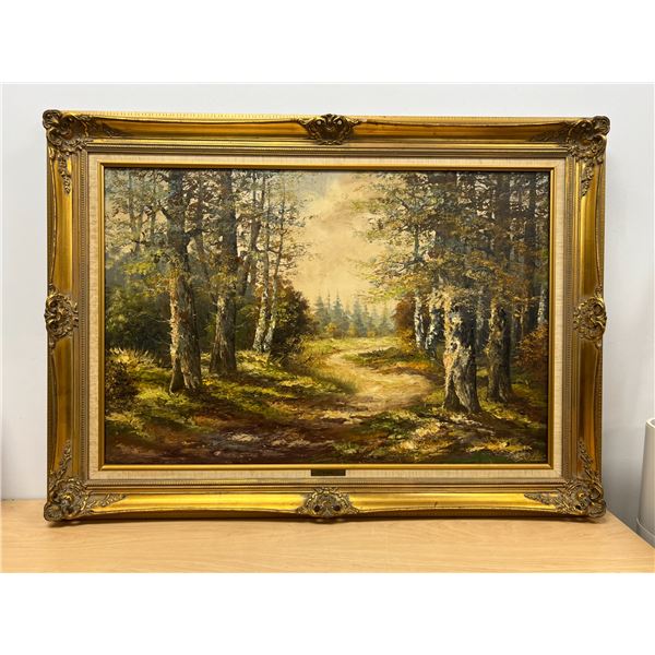 Original E. Nicol on Canvas Painting - Frame approx: 44x32"