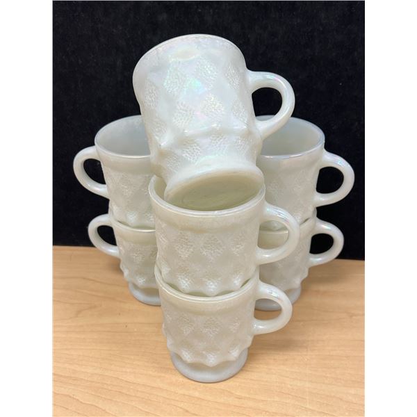7 Fire King Moonglow Iridescent Kimberly Coffee Mugs