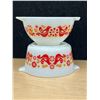 Image 1 : Pyrex Friendship Pattern 1.5 Pint Mixing Bowl & 1 Quart Casserole (no lid)