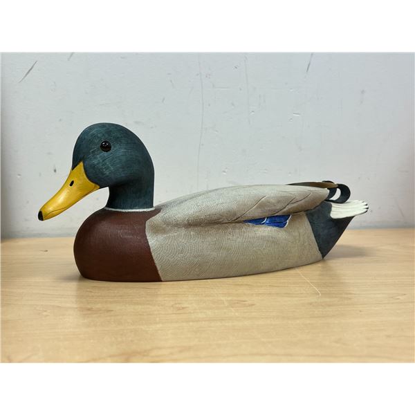 Bob LaFleche Mallard Drake Hand Carved & Painted Wood Duck 12.75"